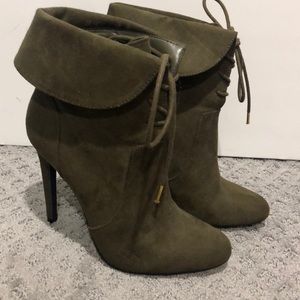 COPY - Hunter Green suede booties